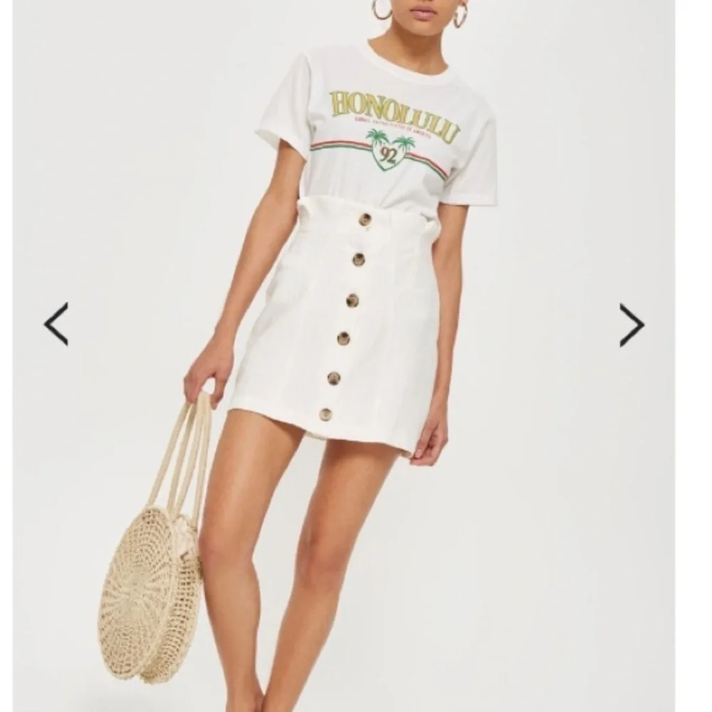 [Topshop] White Button Down Skirt